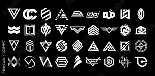 Collection of business acronym letter logo design