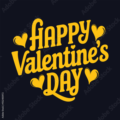 Happy Valentines Day typography vector illustration. Romantic Template design for celebrating valentine's Day on 14 February.