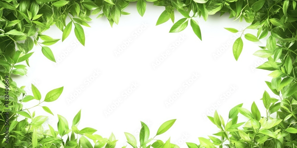 Obraz premium Fresh green grass frames a white sheet, creating an ideal space to place text or information on a clean, bright background surrounded by vibrant greenery and nature.