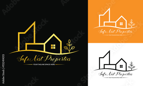 Real estate logo realtor logo property logo design vector template
