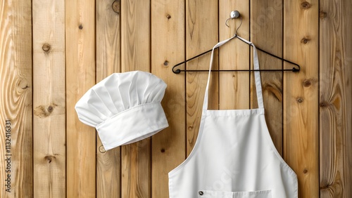 a minimalist image of a chef s hat and apron hangi photo