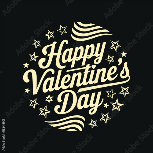 Happy Valentines Day typography vector illustration. Romantic Template design for celebrating valentine's Day on 14 February.