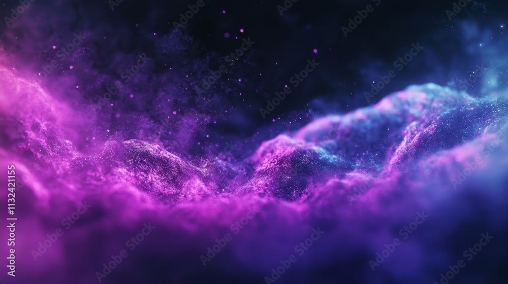 Obraz premium Purple and Blue Nebula Cosmic Dust Abstract Background
