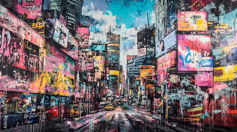 custom made wallpaper toronto digitalVibrant Times Square: A Symphony of Colors and Lights