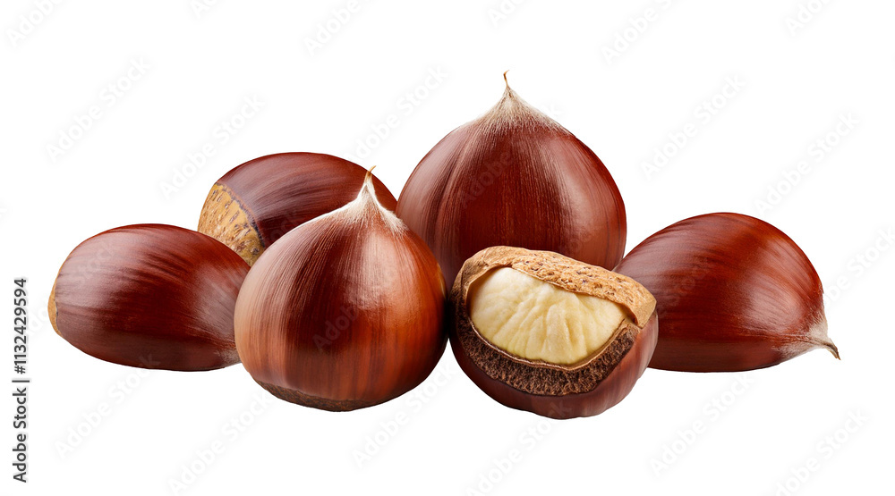 Obraz premium chestnuts isolated on white background