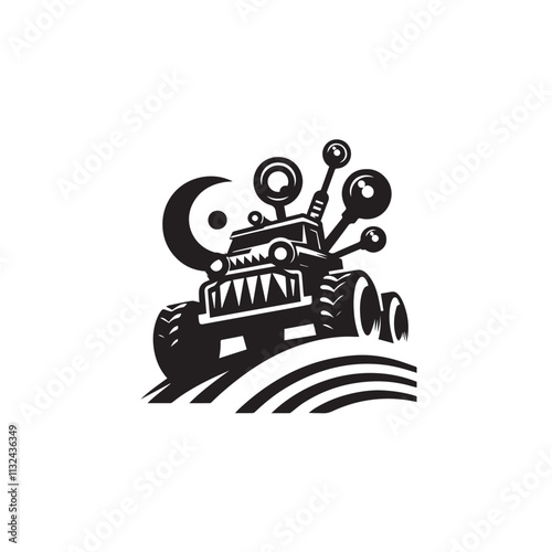 Monster car cartoon vector logo