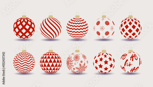 Vector. Minimalistic Christmas ball for decorative trees. New Year and Christmas design concept