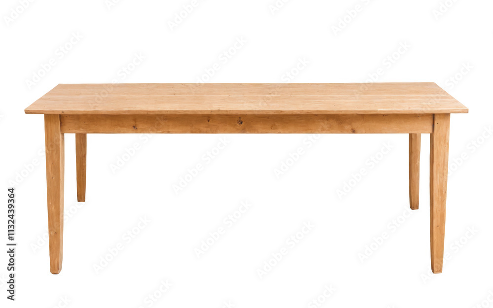 Fototapeta premium Wooden table rectangular top four legs appears to dining isolated