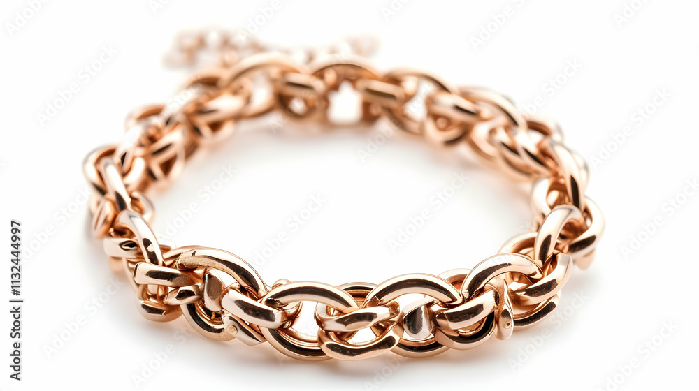 Fototapeta premium Rose Gold Chain Bracelet Product Photography