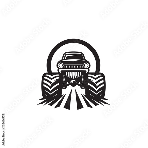 Monster car cartoon vector logo illustration eps 10