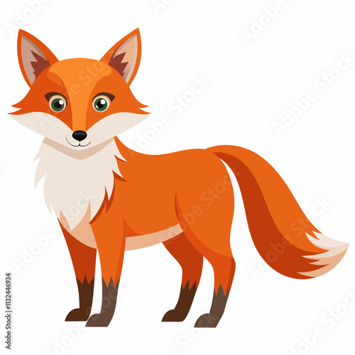 fox cartoon isolated on white