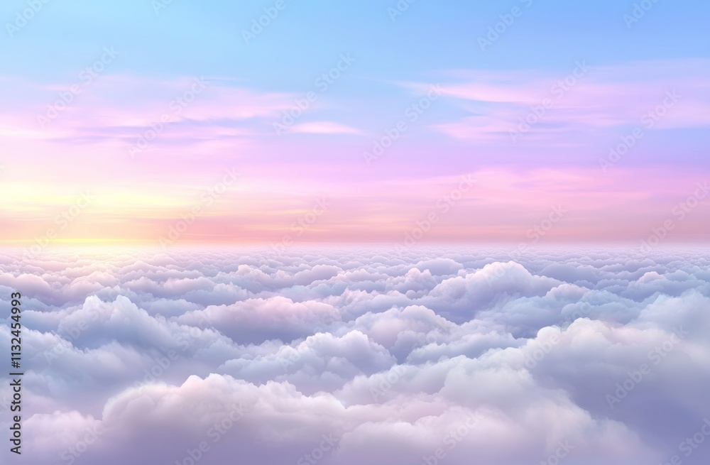 Naklejka premium Soft Sky Background at Sunset, featuring natural hues, is available for use.