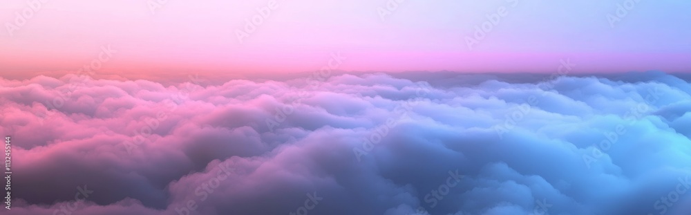 Obraz premium A gentle, pastel sunset with pink clouds in the sky.