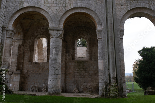 Abbey ruins of Jumièges, dating from the early first millennium and located in France. photo