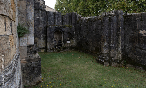 Abbey ruins of Sauve-Majeure, dating from the early first millennium and located in France. photo