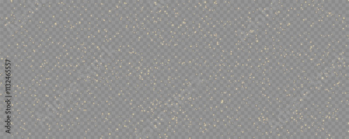 Golden sequins glow with many lights. Glittering dust. Luxurious background of golden particles. Festive sparkling gold dust png. Holiday powder dust for cards, invitations, banners, advertising.