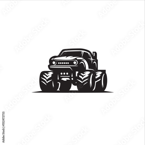 Monster car cartoon vector logo illustration eps 10