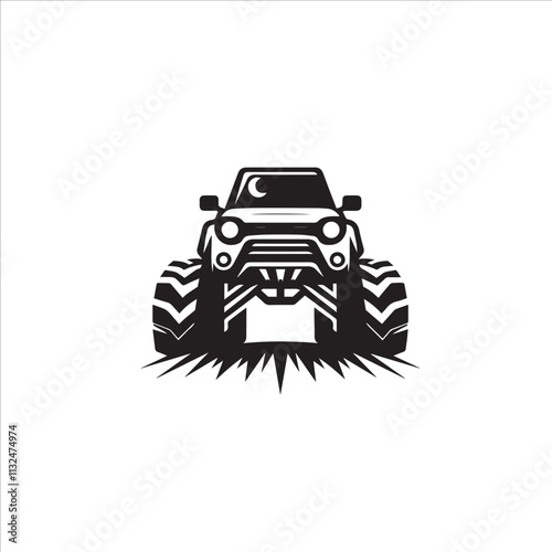 Monster car cartoon vector logo illustration eps 10
