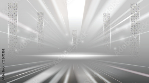 Abstract technology white gray background Hi-tech communication concept, technology, digital business, innovation, science fiction scene vector illustration with copy-space.