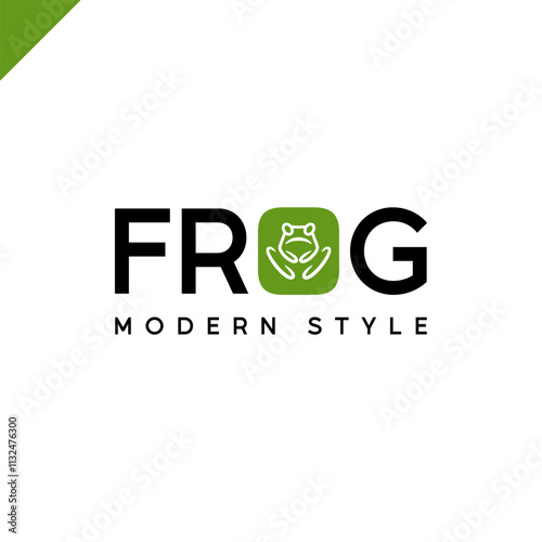 Animal Frog Logo, Modern Style with negative space