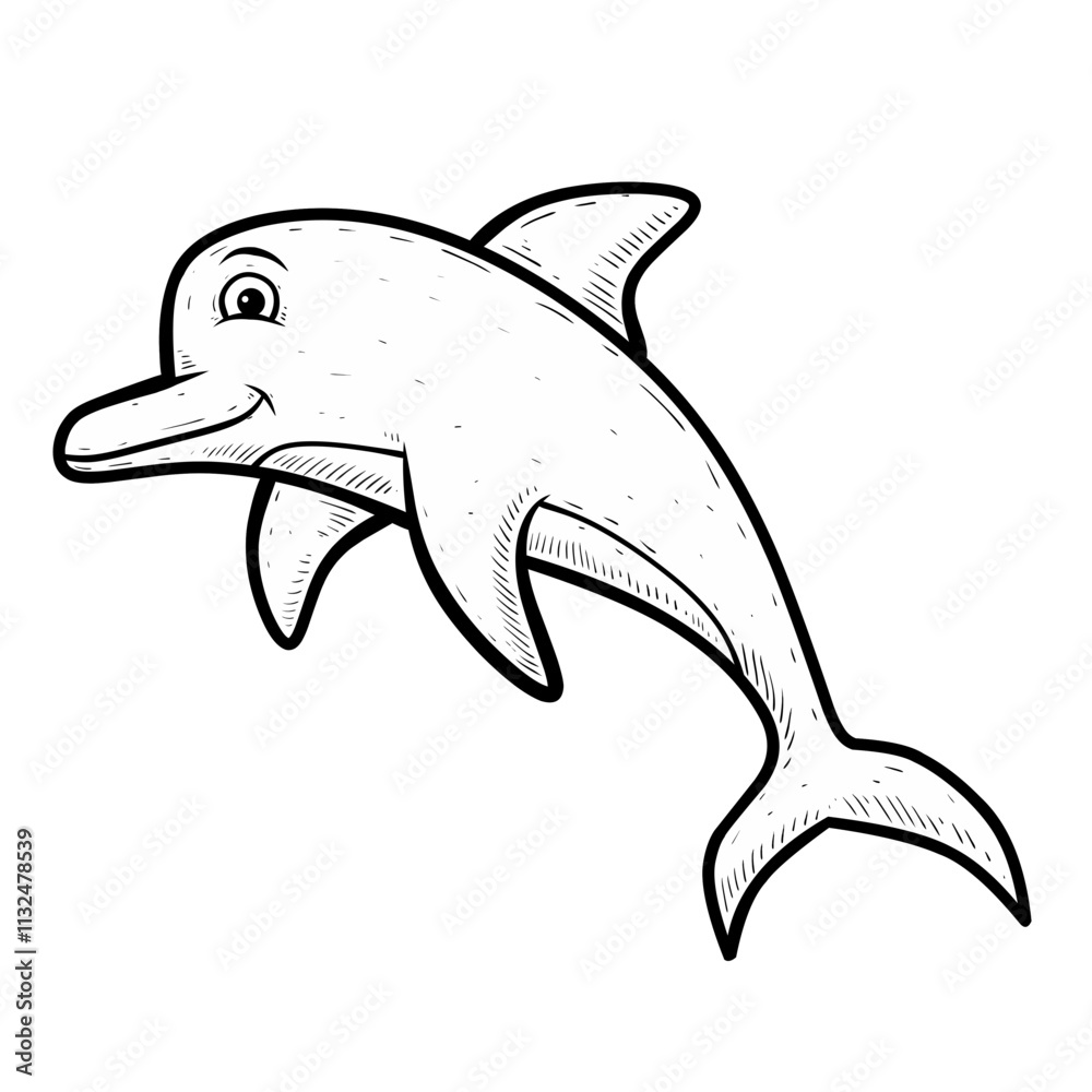 Obraz premium Sketch dolphin isolated on white