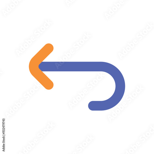 A simple digital illustration depicts an abstract pixel art hook with orange and blue color tones.