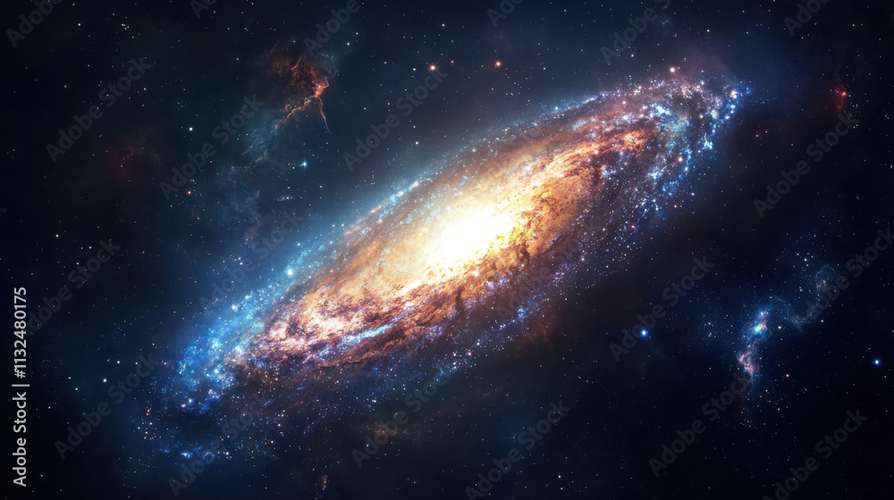 Fototapeta premium Swirling galaxies and cosmic dust in space celestial artwork vibrant colors cosmic environment stellar viewpoint artistic representation