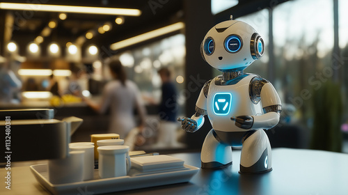 Wallpaper Mural Robotic automation for digital transformation in cafes modern environment technology adoption creative setting Torontodigital.ca