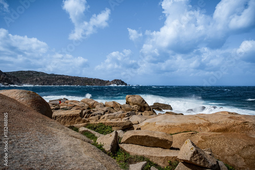 Mediterranean seascape of Gallura coast in northern Sardinia island, Italy