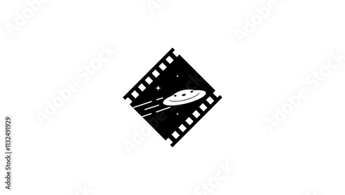Science fiction movie, black isolated silhouette