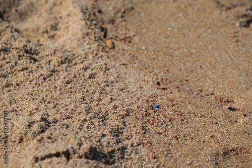 Micro plastic on a beautiful sandy beach