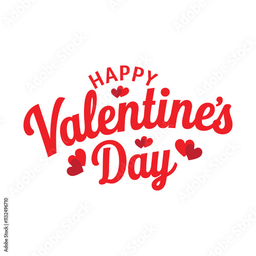 Happy Valentines Day typography vector illustration. Romantic Template design for celebrating valentine's Day on 14 February.