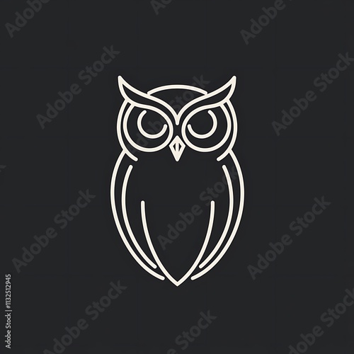 Sleek and Minimalist Owl Logo Design Featuring a Clean Outline and Modern Aesthetic for Contemporary Branding and Creative Projects photo