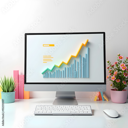 graph on laptop
