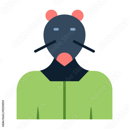 Fotografie Rat Vector Flat Icon Design