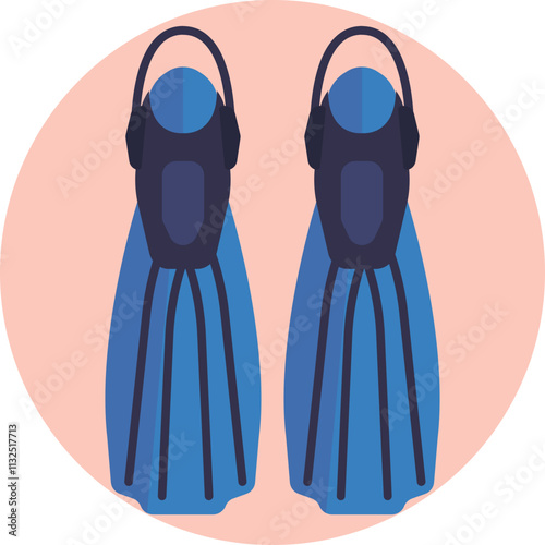 A pair of sleek, blue diving flippers designed for smooth and efficient movement underwater, perfect for exploring the depths and navigating ocean currents.