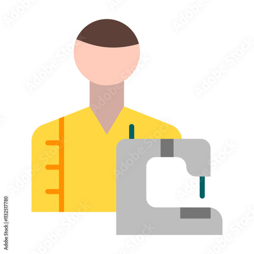 Tailor Vector Flat Icon Design