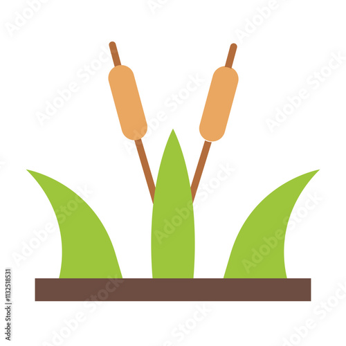 Reeds Vector Flat Icon Design