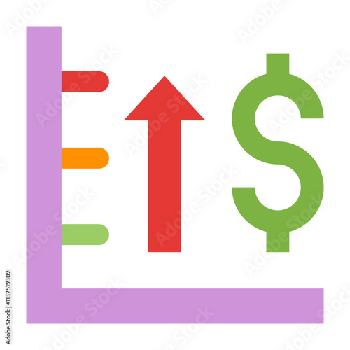 Increase Vector Flat Icon Design