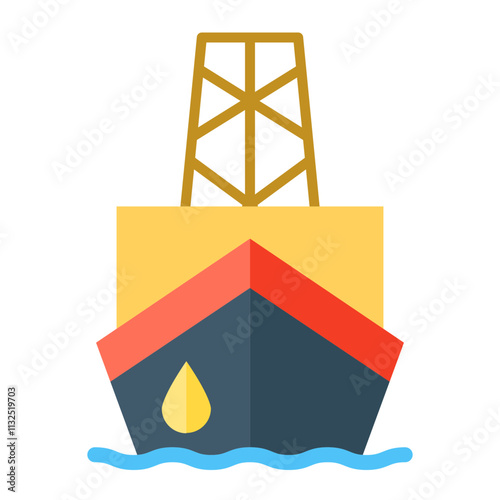Ship Vector Flat Icon Design