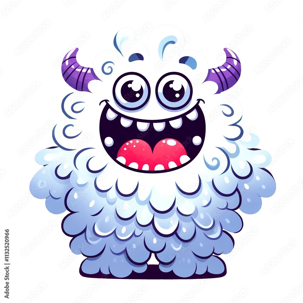 Obraz premium Cute cartoon Monster Clipart is a great choice for creating cards, invitations, party supplies and decorations. AI generated.