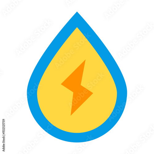 Water Energy Vector Flat Icon Design