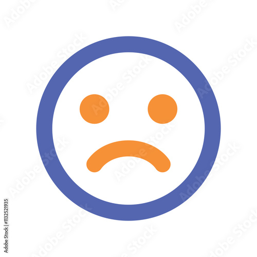 A low resolution digital image depicting an angry orange pixelated face encircled by blue pixels.