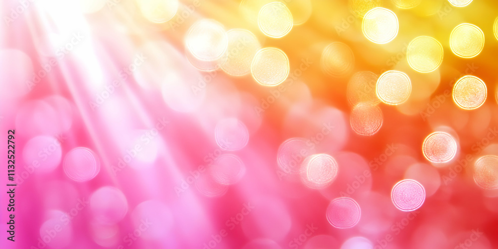 Obraz premium Abstract Background, Warm Pink and Gold Bokeh Lights Radiate Joyfully