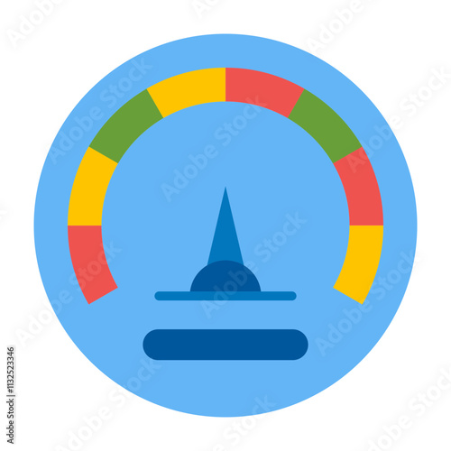 Tachometer Vector Flat Icon Design Design