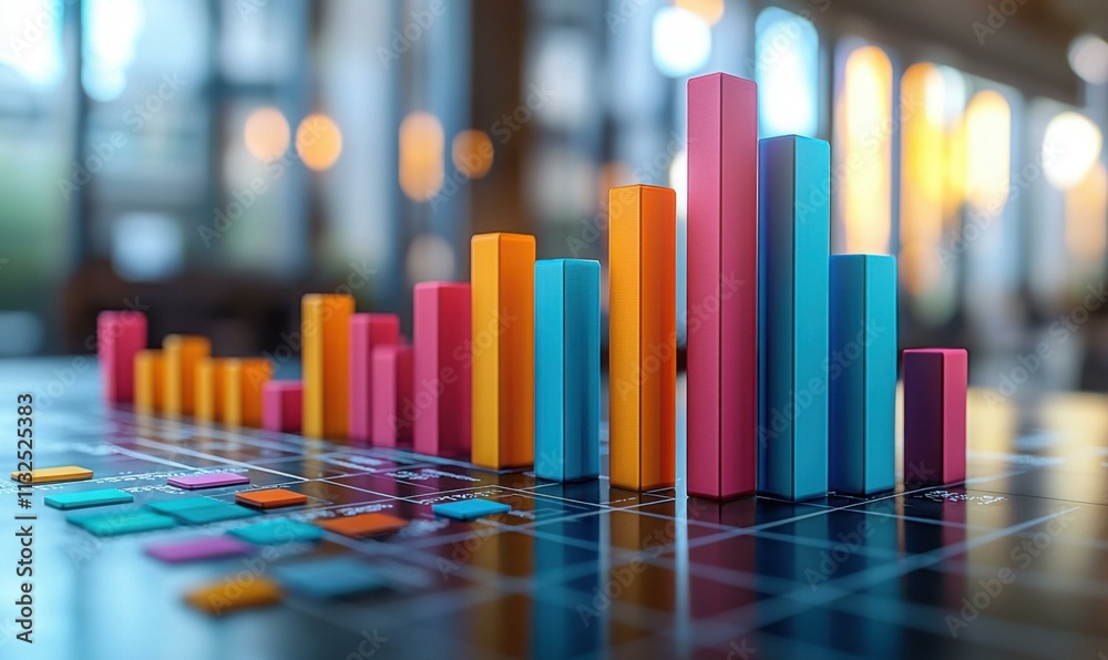 Obraz premium Competitive profit analysis infographic in office environment