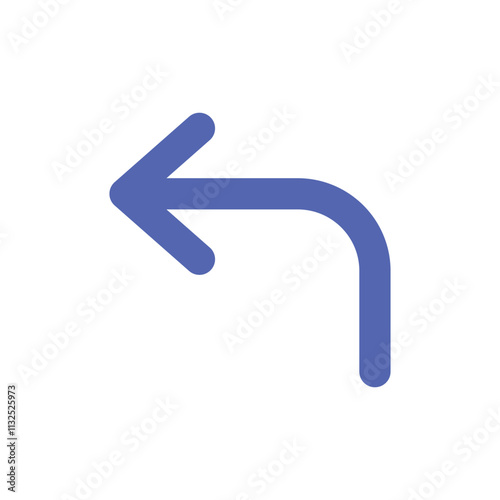 The image depicts a low resolution blue arrow pointing to the left and slightly downwards.