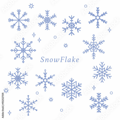 雪の結晶のイラストセット