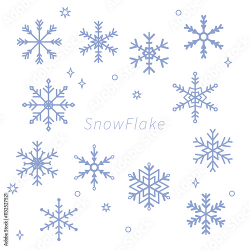 雪の結晶のイラストセット