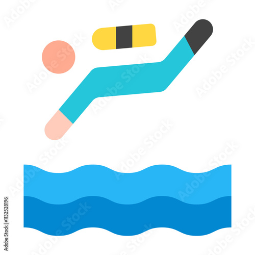 Dive Vector Flat Icon Design Design